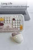 Wireless keyboard and mouse set Wifi - Stylish design Brown color