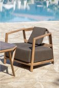 Patio furniture wooden outdoor set for terrace / garden 2x armchair + 1x sofa + 1x table - Oregon