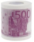 Papel higiénico Billete de 500 euros en rollo - papel higiénico con billetes de 500 €