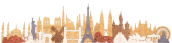 World Monuments 25 pcs set - for 3D / 4D wooden map on the wall 105 x 25 cm