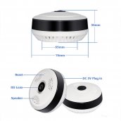 Camera panoramică de 360 ​​° cu rezoluție HD + LED-uri IR