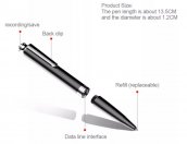 Stemmeoptagerpen - camoufleret i en elegant lydoptagelsespen med 16 GB hukommelse