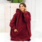 Manta de televisión con capucha y bolsillo tipo canguro para casa - Cómoda manta sudadera con mangas
