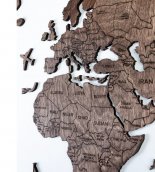 Wall map of the world - color dark walnut 200 cm x 120 cm