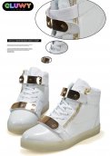 Zapatos de parpadear LED - Negro y oro
