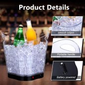 Koelemmer - LED ijskleurveranderende emmer voor champagne / wijn (alcoholische dranken) 4L