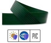 Chainlink fence PVC tape - Mesh fence filling flexible shielding slats (strips) - 50m roll - Green