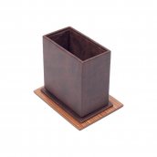 Juego de mesa de oficina - Juego de escritorio de lujo 11 piezas (madera marrón + cuero)