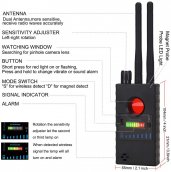 Rejtett kém kamera és hibadetektor GSM, GPS, RF és kém eszközökhöz