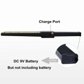 Handheld metal detector wand on 9V battery - (sound/vibration/LED signaling)