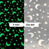 Fluoreszierende Decke - im Dunkeln leuchtende Decke für Kinder mit Nachthimmel-Motiv Flanell 130 x 150 cm