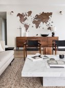 Wall map of the world - color dark walnut 200 cm x 120 cm