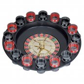 Juego de ruleta para beber: juego de vaso de chupito ruso + 15 vasos de vidrio + 2 bolas de metal