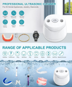 Ultrasonic retainer cleaner - Denture cleaning 210ml /brushes/pacifiers/jewelery 45kHz UV C 360°