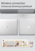 Wireless keyboard and mouse set Wifi - Stylish design Brown color