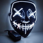 Halloweeni LED-mask vilgub – puhastamine (valge)