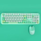 ワイヤレスマウスとキーボードセット Wifi - スタイリッシュなデザイン グリーン色