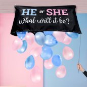 Juego de globos para revelar el género del bebé (niña/niño): kit de globos para fiesta sorpresa para él o ella
