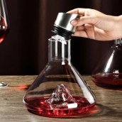 Boros dekanter - luxus boroskancsó 1500ml-es készlet ezüst hegy + tisztító golyókkal