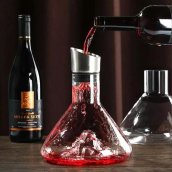 Boros dekanter - luxus boroskancsó 1500ml-es készlet ezüst hegy + tisztító golyókkal