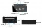 Kamera FULL HD WiFi P2P w zegarze cyfrowym z 10 diodami IR + głośnik bluetooth + detekcja ruchu