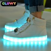 Zapatos de parpadear LED - Negro y oro