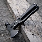 Ensemble marteau/hache multifonction - Kit d'outils de survie 17 en 1 + couteau/pince/tournevis/scie
