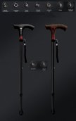 Canne médicale - Pliable intelligente pour seniors avec alarme SOS + LED + SIM 4G