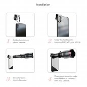Lionsa súmáil mhóibíleach - lionsa guthán póca telephoto 60x súmáil ó 5m - le haghaidh smartphone le tripod
