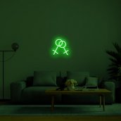 Sinal LED de luz neon 3D - Motivo de mulher e mulher 50 cm