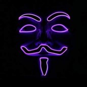 LED ng Vendetta mask - lila