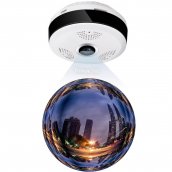 Camera panoramică de 360 ​​° cu rezoluție HD + LED-uri IR