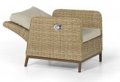 Rattan corner terrace seating - Modern furniture set for 8 people + adjustable table