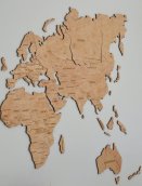Mapas en la pared de madera - color madera clara 150 cm x 90 cm