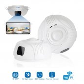 Kamera v detektore dymu spy bezpečnostná s FULL HD + 330° rotačná + IR LED + Obojsmerné audio