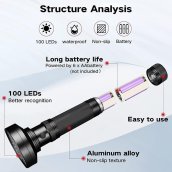 UV baterka světlo - silná ultrafialová detekční baterka s UV světlem s až 100x LED výkonem