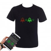 LED RGB színes programozható LED póló ragyogó okostelefonon keresztül (iOS/Android) - sokszínű