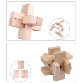 3D drvena slagalica za djecu i odrasle - Set od 9 drvenih slagalica