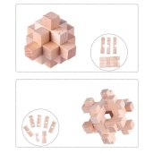 3D drvena slagalica za djecu i odrasle - Set od 9 drvenih slagalica