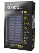Banc cumhachta gréine (ceallraí) uiscedhíonach - charger fón póca seachtrach 10000 mAh