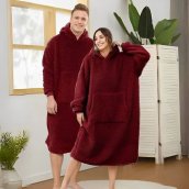 Manta de televisión con capucha y bolsillo tipo canguro para casa - Cómoda manta sudadera con mangas