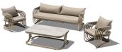 Outdoor patio furniture - Luxury and Modern garden/terrace seating set for 4 people - Denum