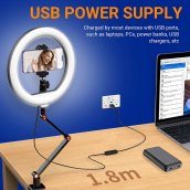 Luminária de estúdio redonda sobre a mesa 26 cm com suporte para celular - Ring selfie light