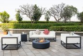 Portable fire pit for gas cylinder + concrete coffe table for outdoor 102x30 cm LUMIOSO
