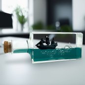 海賊船ボトル - ボトルに入った黒真珠 17cm