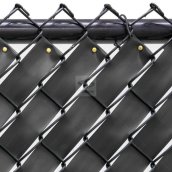 Chainlink fence PVC strips - Mesh fence filling flexible shielding slats (tape) - 50m roll - Black
