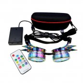 만화경 LED 발광 스팀펑크 안경 RGB 색상 + 리모컨
