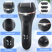 Máquina de pedicura (lima para pies) - Raspador eléctrico para pies, removedor de durezas para pies + resistente al agua - juego de 10 accesorios