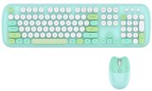 ワイヤレスマウスとキーボードセット Wifi - スタイリッシュなデザイン グリーン色