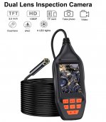 Endoskop kamera 2x duálna s FULL HD + 3" displej + LED svetlá + 15m kábel + IP67